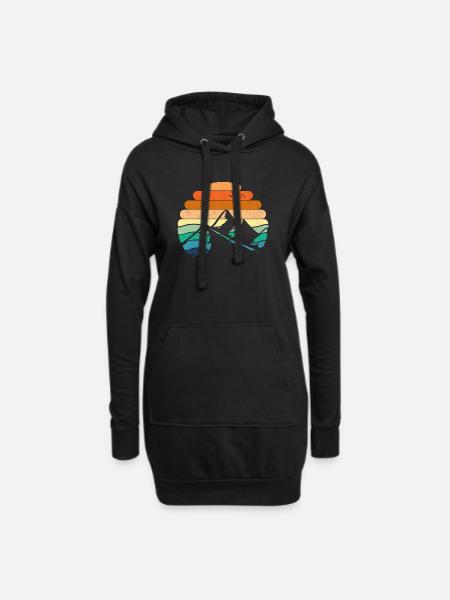 Berglandschaft Sonnenuntergang - Hoodie-Kleid - Schwarz