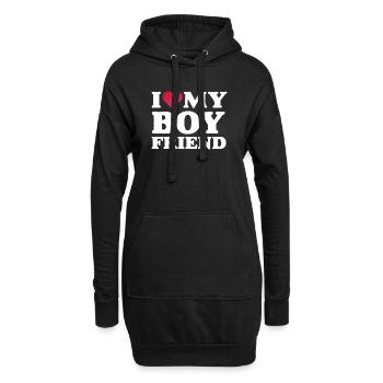 J’aime mon petit ami - Sweat-shirt à capuche long Femme - noir - Devant