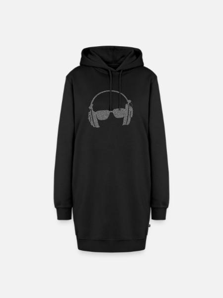 Kopfhörer Sonnenbrillen Silhouette - Hoodie-Kleid - Schwarz