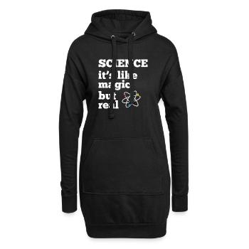 La science - c’est comme de la magie mais réel - Sweat-shirt à capuche long Femme - noir - Devant