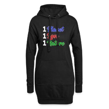 Mutter Erde Planet Natur Statement Naturschutz - Hoodie-Kleid - Schwarz - Vorne