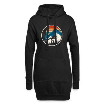 Alpiner Aufstieg in Sunset Stripes - Hoodie-Kleid - Schwarz - Vorne
