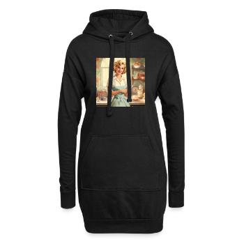 Vintage Hausfrau 50er Jahre - Retro Küche & Backen - Hoodie-Kleid - Schwarz - Vorne