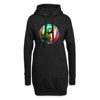 Farbiger Ara Papagei - Hoodie-Kleid - Schwarz - Vorne
