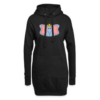 Couronne d’éléphant - Sweat-shirt à capuche long Femme - noir - Devant