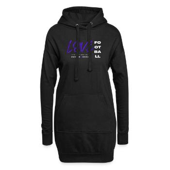 Love football blue - Hoodie Dress - black - Front