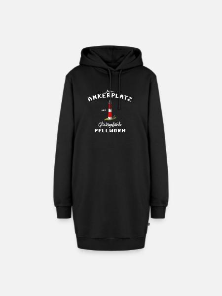 Pellworm , Ankerplatz der Glücksgefühle - Hoodie-Kleid - Schwarz