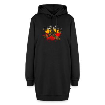Éclaboussures de moto riders sur les bandes de drapeau - Sweat-shirt à capuche long Femme - noir - Devant
