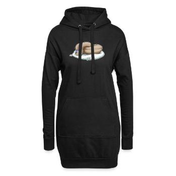 Schlange Schlafen Kissen - Hoodie-Kleid - Schwarz - Vorne