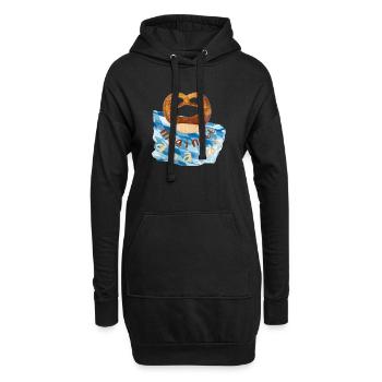 Wiesen Brezel - Hoodie-Kleid - Schwarz - Vorne