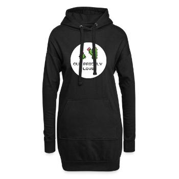 Unsere Stachelige Liebe Pixelkunst - Hoodie-Kleid - Schwarz - Vorne