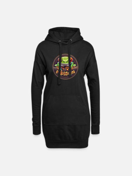 Pfeilgiftfrosch - Hoodie-Kleid - Schwarz