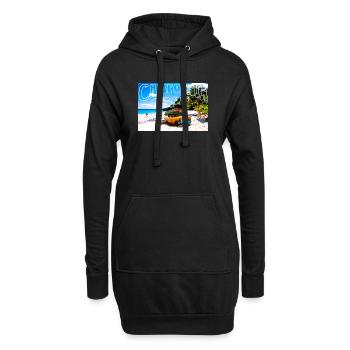 Surf Passion - Sweat-shirt à capuche long Femme - noir - Devant