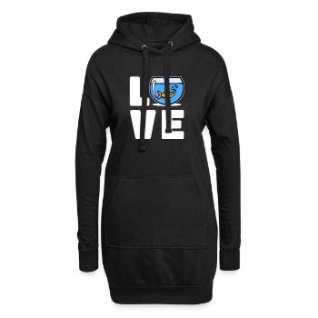 Goldfisch Aquarium Spruch Haustiere Lieblingstier - Hoodie-Kleid - Schwarz - Vorne
