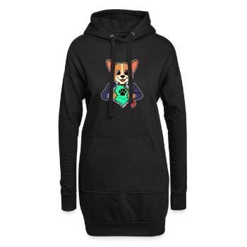 Chien Chiot Animaux de compagnie Cuddly Pets Animaux - Sweat-shirt à capuche long Femme - noir - Devant