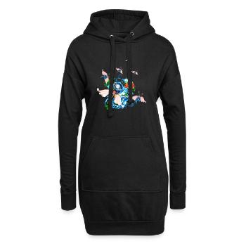 Merveilleux animal volant fantastique. - Sweat-shirt à capuche long Femme - noir - Devant