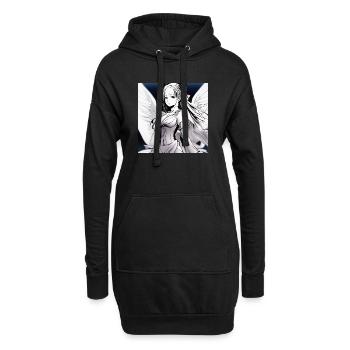 Engelfigur im Noir-Kontrast - Hoodie-Kleid - Schwarz - Vorne
