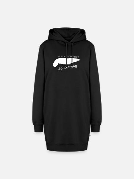 Spiekeroog Koordinaten - Hoodie-Kleid - Schwarz