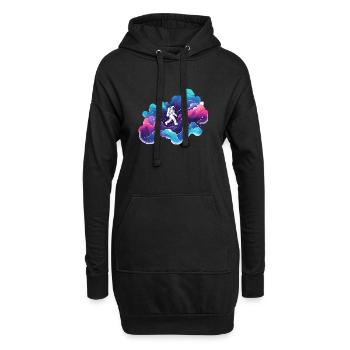 Astronaute dans la nébuleuse colorée : randonnée dans l’espace - Sweat-shirt à capuche long Femme - noir - Devant