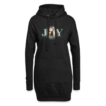 Deux cerfs mignons - joie pour Noël - Sweat-shirt à capuche long Femme - noir - Devant