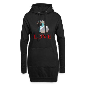 Duo de cygnes en forme de cœur - Sweat-shirt à capuche long Femme - noir - Devant