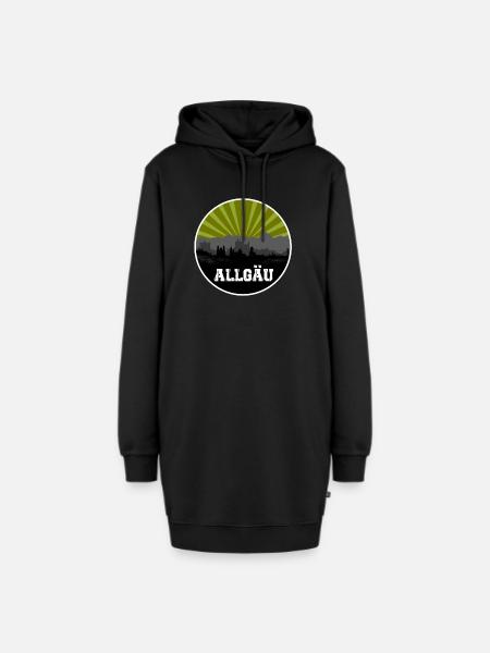Allgäu Retro Skyline - Hoodie-Kleid - Schwarz