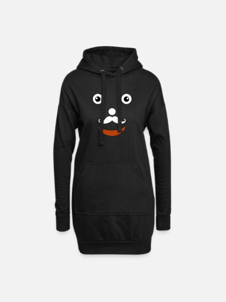 Visage de clown vintage pour costumes - Sweat-shirt à capuche long Femme - noir