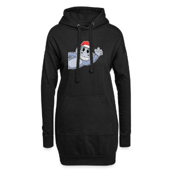 Affe Weihnachten - Hoodie-Kleid - Schwarz - Vorne
