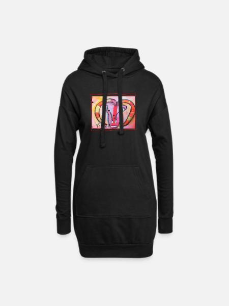 Widder Regenbogen Himmlische Kunst - Hoodie-Kleid - Schwarz