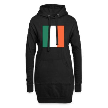 Affichez vos couleurs – Irlande - Sweat-shirt à capuche long Femme - noir - Devant