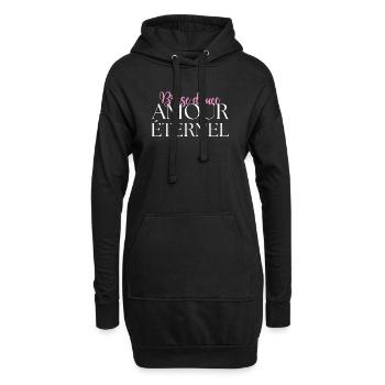 Brise Douce Amour Éternel - Sweat-shirt à capuche long Femme - noir - Devant