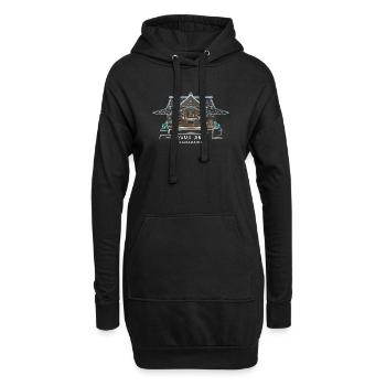 Oyama-Jinja, Schrein in Kanazawa, Japan, Zeichnung - Hoodie-Kleid - Schwarz - Vorne