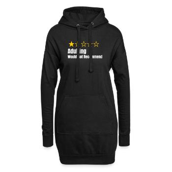 Adulting - Je ne le recommanderais pas - une étoile - Sweat-shirt à capuche long Femme - noir - Devant