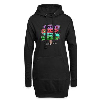Camping Statement Wanderlust Wanderer Herz Camper - Hoodie-Kleid - Schwarz - Vorne