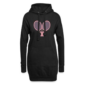 RAQUETTES DE TENNIS - COUPLES DE TENNIS - Sweat-shirt à capuche long Femme - noir - Devant