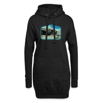 Écusson Paysage Pyrénées : Nature Authentique - Sweat-shirt à capuche long Femme - noir - Devant