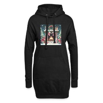Weihnachts Design 4 - Hoodie-Kleid - Schwarz - Vorne