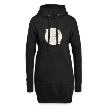 Neuseeland Vintage Karte - Hoodie-Kleid - Schwarz - Vorne