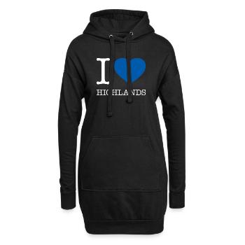 I LOVE HIGHLANDS - Hoodie-Kleid - Schwarz - Vorne