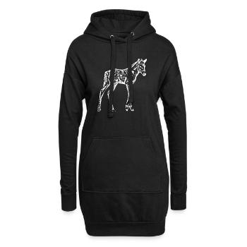 Cheval Blanc, Poulain - Sweat-shirt à capuche long Femme - noir - Devant