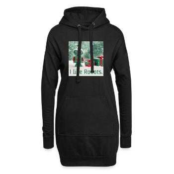 like robots weihnacht toy retro geschenke niedlich - Hoodie-Kleid - Schwarz - Vorne