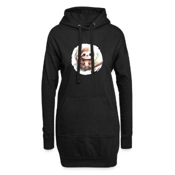 Faultier Aquarell - Hoodie-Kleid - Schwarz - Vorne