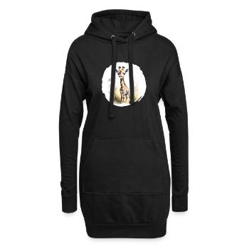Aquarell Giraffe - Hoodie-Kleid - Schwarz - Vorne