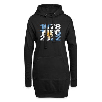 Argentinien 1978, 1986, 2022 - Hoodie-Kleid - Schwarz - Vorne