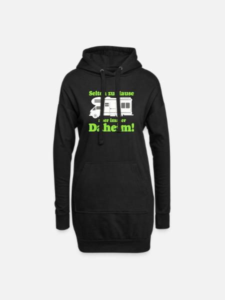 Wohnmobil,Camping,Fun Shirt,Wohnmobil daheim(25) - Hoodie-Kleid - Schwarz