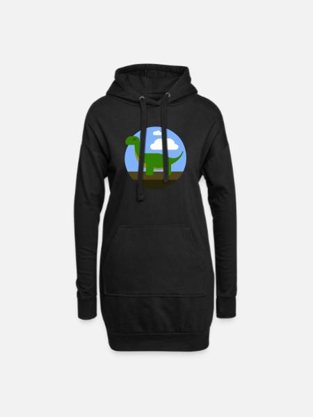 Dino - Hoodie-Kleid - Schwarz