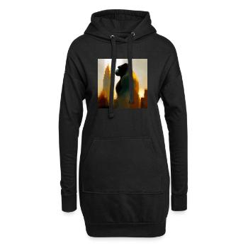 Gorilla 02 - Hoodie-Kleid - Schwarz - Vorne