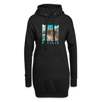 Pattaya Thailand Strand Design - Hoodie-Kleid - Schwarz - Vorne