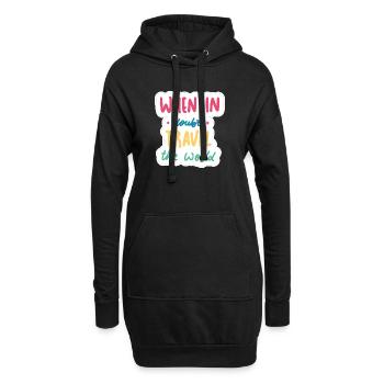 Im Zweifelsfall die Welt bereisen - Hoodie-Kleid - Schwarz - Vorne