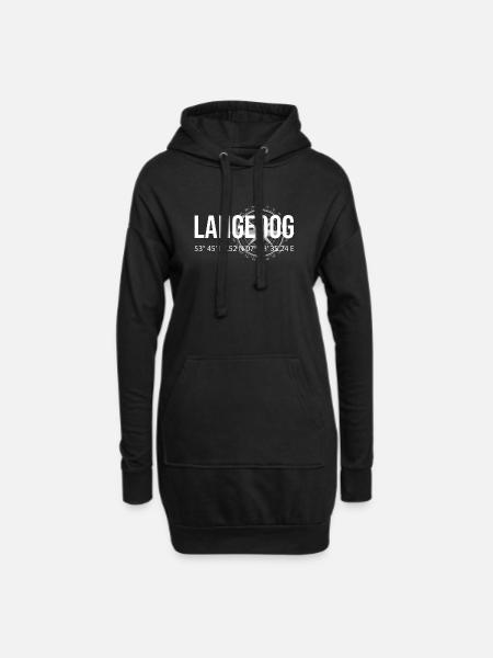 Koordinaten Langeoog - Hoodie-Kleid - Schwarz
